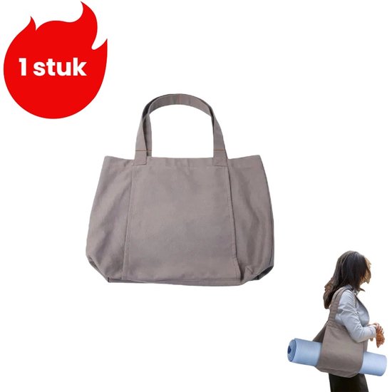 1 artikel - Opbergtas voor yogamat - Canvas tas - Reistas voor buitensportuitrusting - Schoudertas voor yogamat - Grijs