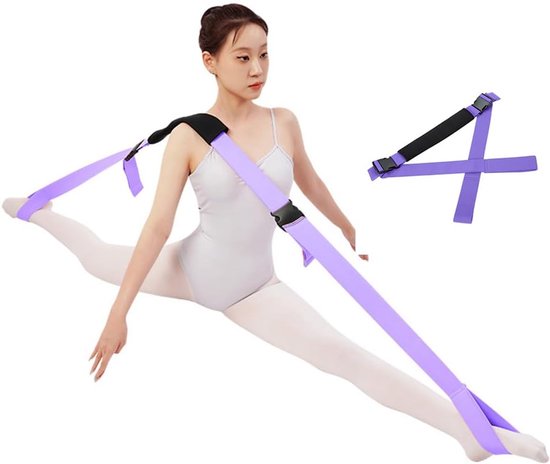 1 Ballet Stretchband - 1,5 m lang - 5 cm breed - Elastische stretchband - Geschikt voor dans, cheerleading, pilates, het verbeteren van de flexibiliteit en het verbeteren van dagelijkse stretcheffecten - Ballet Soft Opening Stretchband - Paars van Merkloos