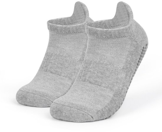 1 paar antislip yogasokken - badstof katoenen sokken - verdikte zweetabsorberende en anti-geur sokken - met antislipfunctie - geschikt voor Pilates, ballet, ballet, op blote voeten, ziekenhuis antislipsokken - unisex (L, 47-50) van Merkloos