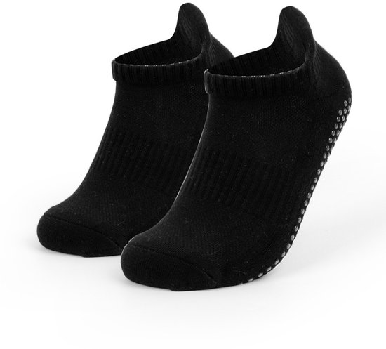 1 paar antislip yogasokken - badstof katoenen sokken - verdikte zweetabsorberende en anti-geur sokken - met antislipfunctie - geschikt voor Pilates, ballet, ballet, op blote voeten, ziekenhuis antislipsokken - unisex (S, 35-38) van Merkloos