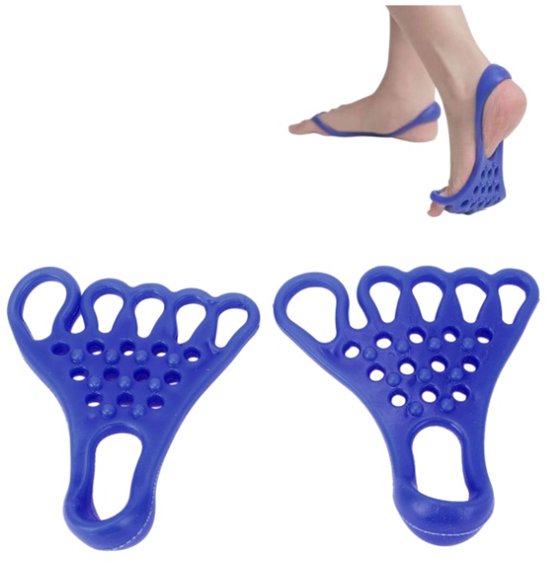 1 paar - Fitness stretch yoga spierontspanningsapparaat - Voetmassage voetstrekapparaat - Yoga teenstrekker - Elastische gelband voor hiel en voet - Blauw - 12,5*13,8*4,2 cm- Voor het verlichten van pijn aan de grote teen