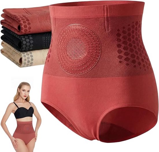 1 Paar High-waisted Sportshorts - Vetverbrandende en Vormgevende Shorts - Heupliftende Shorts - Naadloze High-waisted Vormgevende Shorts - Effectieve Buikcontrole - Felrood - Maat m (38-48 kg)
