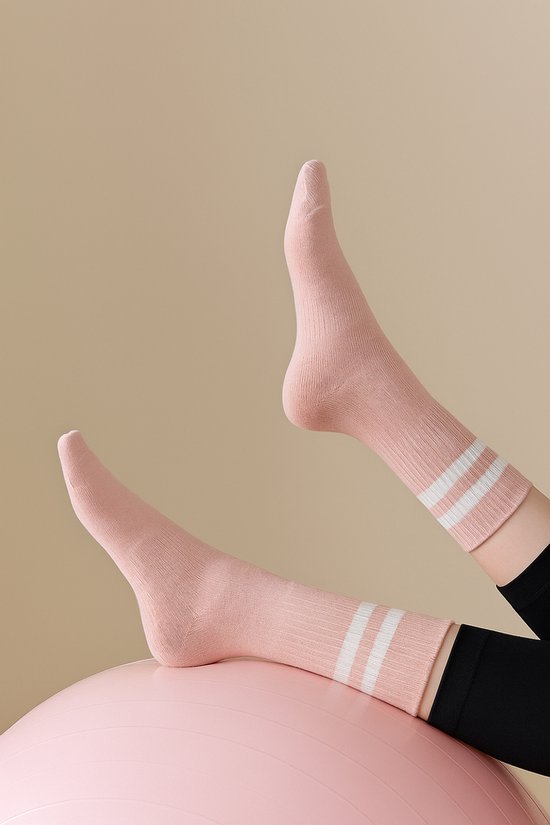 1 Paar Pilates Sokken - Yoga antislip sokken - Comfort - Grip – Unisex - Roze van Merkloos