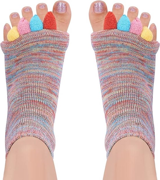 1 paar - Teencorrectiesokken - Teenspreidersokken met vingersscheider - Yoga teensokken - Fitnesssokken - Voor yoga, sport, sportschool van Gizzysocks