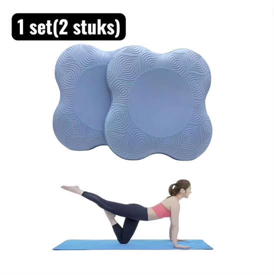 1 set(2 stuks) - Yogablokken - Extra Dik Yogakussen voor Knieën - Onderarmen - Balance en Core Training voor Planken - Lunges en Meditatie - Blauw