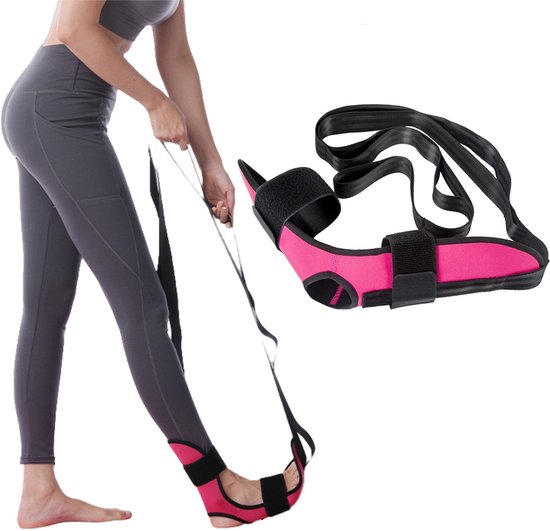 1 stuk - voet- en kuit stretcher - kuit stretch band - fitness stretchband - voor verbetering van spierkracht, verlichting van voetpijn, yoga - rozerood