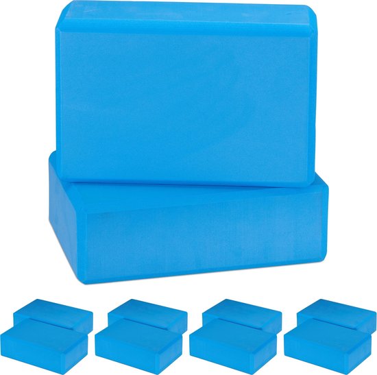 10x yoga blok - blauw - hardschuim - yoga oefening van Merkloos