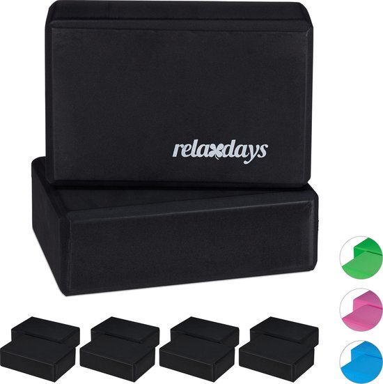 10x yoga blok - zwart - hardschuim - yoga oefening - pilates blok van Avento