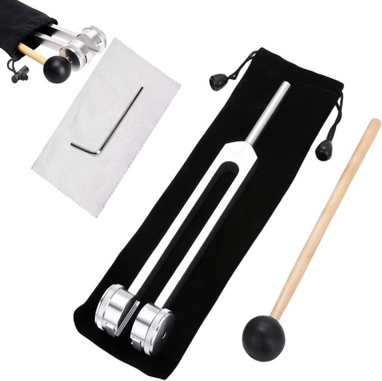 128 Hz Stemvork voor Therapie en Neurologie met Siliconen Hamer - Aluminiumlegering, Chakra-therapie, Geluidstherapie, Anti-stress van MoProducts