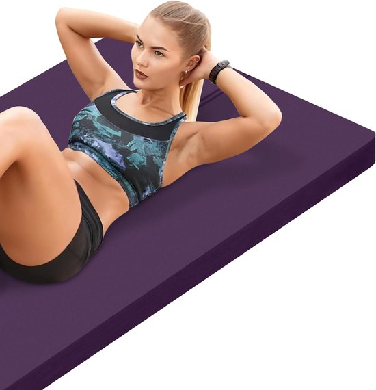 15mm dikke Anti-Slip Grote yogamat voor sportschool yoga pilates stretching - oefenmat voor vrouwen en mannen met draagtas en klittenband Yogamat van Merkloos