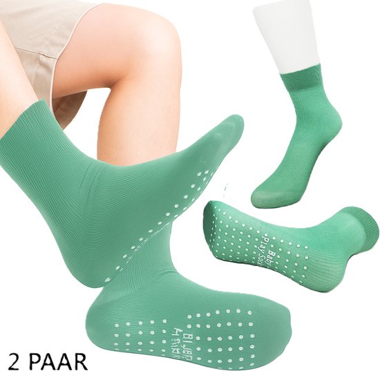 2 Paar Antislip Sportsokken Groen – Ademend & Comfortabel – Yoga, Pilates en Indoor Fitness Sokken voor Jongeren en Volwassenen (Maat 35–41) van AVETREND