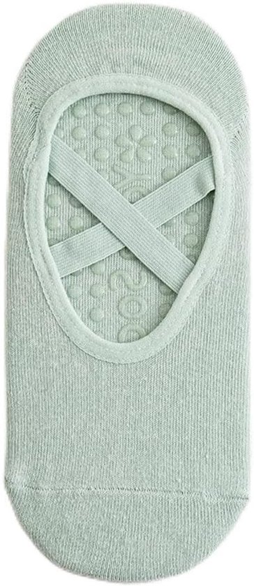 2 Paar Dames Yoga Sokken, Antislip Sport Sokken met Kruisband, Geschikt voor Yoga, Dans en Fitness, One Size, Zwart van Merkloos