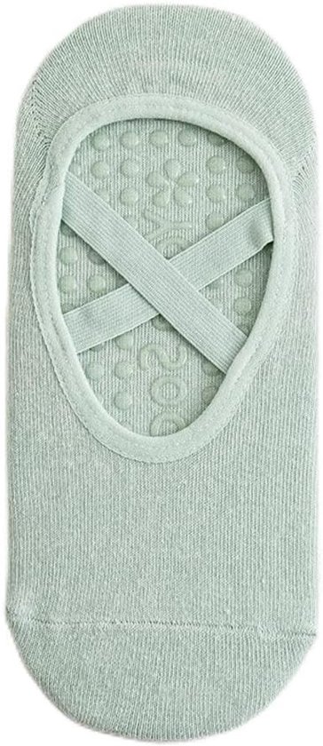 2 Paar Dames Yoga Sokken, Antislip Sport Sokken met Kruisriem, Geschikt voor Yoga, Dans en Fitness, One Size, Zwart