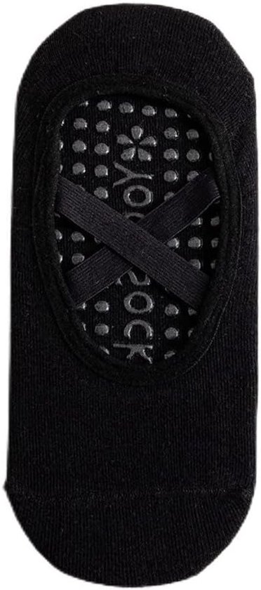2 Paar Dames Yoga Sokken, Antislip Sportsokken met Kruisband, Geschikt voor Yoga, Dans en Fitness, One Size, Zwart van Merkloos