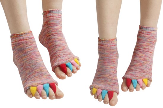 2 paar - Sokken met aparte tenen - Tenenscheidersokken - Hallux Valgus Corrector - Yoga sokken zonder tenen - Ademend - Anti-wrijving - Voor pijnverlichting - Geschikt voor yoga, pilates en dagelijkse activiteiten