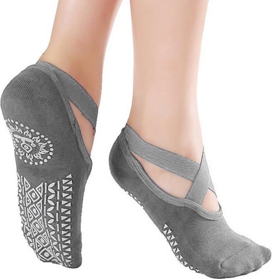 *** 2 paar Yoga Sokken Anti-Slip Grip - Geschikt voor Pilates, Ballet, Dans, Gym, Yogi, Pilates en Yoga gemaakt van zacht katoen- van Heble® *** van Heble®