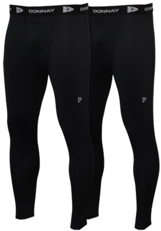 2-Pack Donnay - Running Tight - Sportlegging - Heren - Black (010) - maat XL