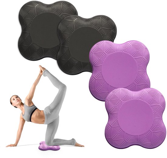2-pack yoga knie- en elleboogsteunkussens - extra dik schuim voor knieën, ellebogen, polsen, handen en hoofd - Pilates- en kniekussens - Schuimkussens voor mannen en vrouwen van Merkloos