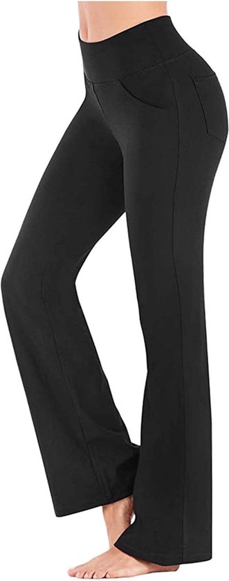 2 Pocket Flared Pants - Uitlopende Broek met Zakken - Legging - High Waist , Comfortabel & Trendy - Activewear - Legging - met 2 Zakken - Front Pocket & Back Pocket - Maat S van DEPROC Active
