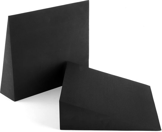 2 stuks - Yoga Foam Wedge - Schuin Yogablok - Kuitrekplank Schuin - Squat Wedge Schuin Blok - voor Oefeningen, Sport, Knieondersteuning, Rugondersteuning, Voetensteun - Zwart - 24×15×7,6 cm van Pressio