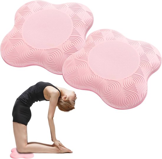 2 stuks - Yoga Kniebeschermer - Extra Dik - Voor Knieën - Ellebogen - Polsen - Handen - Hoofd - Pilates Kniebeschermer - Yoga Kniebeschermer - Oefenmat - Ondersteunende Schuimmat - Voor Vrouwen en Mannen - Roze