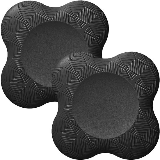 2 Stuks Yoga Kniebeschermer Mat - Yogamatten - yogamat - Yoga Knie Kussens - Sport Balans Kussen - Antislip Yogamatten - Knee Pads - Kniestukken - Kniemat - Sportmat - Fitness - 20×20×2cm - zwart van Merkloos