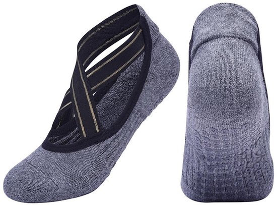 2 Stuks Yoga Sokken met Antislip – Ademend Katoen voor Pilates, Ballet en Barre