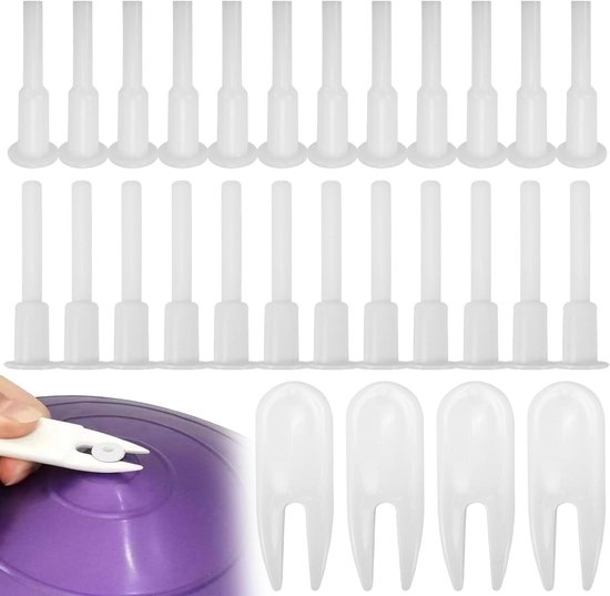 24 Stuks Yoga Bal Plug Set - Vervangingskit voor Luchtstopper Ventielen en Verwijdertools voor Oefenballen