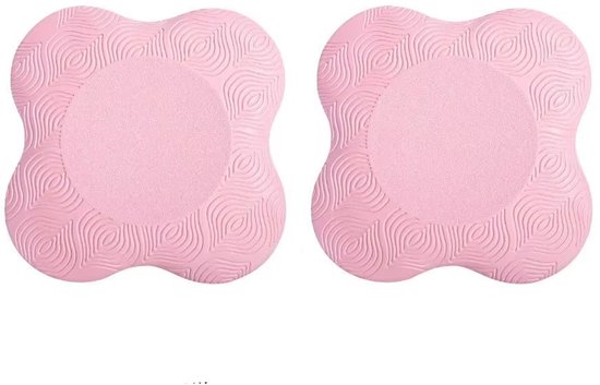 2x Knie kussens yoga - Kniebeschermers - Antislip - Knee pads - Sportmat - Fitness - Elleboog/pols/kniebescherming - 20x20x2 cm - Roze - Jonyx