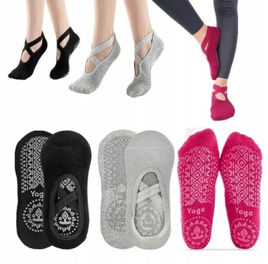 3 Paar Antislip Sokken voor Yoga, Pilates & Dans - Dames