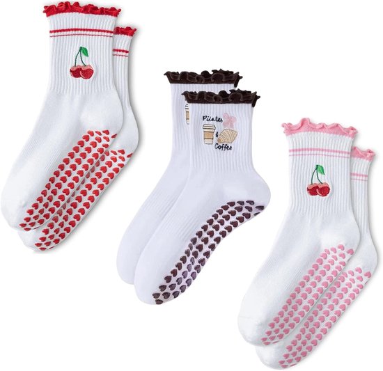 3 Paar Antislip Sokken voor Yoga & Pilates met Grippers