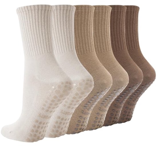 3 paar antislip sportsokken voor dames - zachte grip voor yoga en pilates - maat 36-40