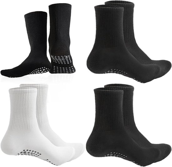 3-pack kinder sportsokken met antislip siliconen, ademend en grip, eenheidsmaat 7-13 jaar van Merkloos