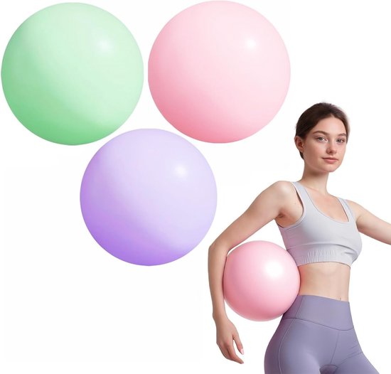 3 PVC Yoga Balls van 25 cm - Gymnastiekballen voor Pilates en Fitness Oefeningen