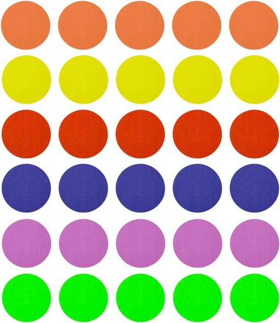 30pcs Kleurrijke Spotmarkers - Antislip Nylon Tapijt Vloer Dots - Cirkel Markeringen Voor Gym - Klaslokaal - Onderwijs - Cadeau Voor Leraren (6 Kleuren, 4 Inch) van Merkloos