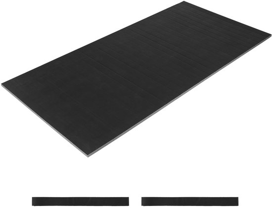 3x1,5 m worstelmat, dikke vechtsportmat voor thuisgymnastiek, duurzame PVC-oprolbare trainingsmat voor gymnastiek, jiu jitsu, MMA, judo, boksen, zwart van Merkloos