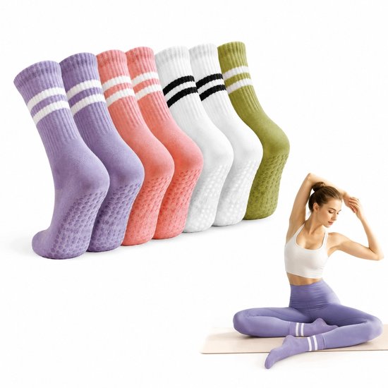 4 Paar Antislip Sokken Dames - Halve Kuit, Ademend & Comfortabel