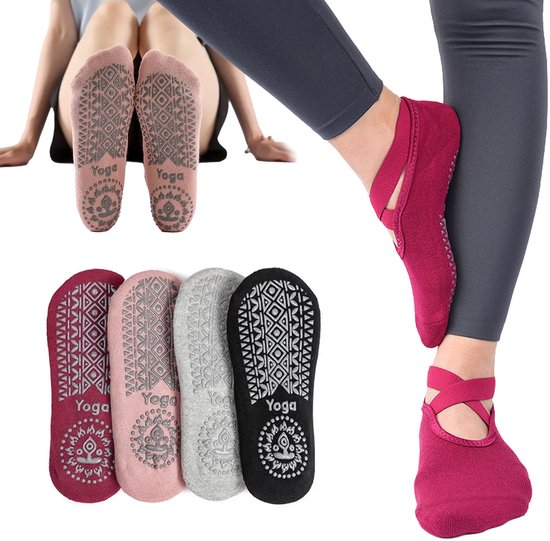 4 Paar Antislip Sokken Dames - Yoga, Pilates & Dans