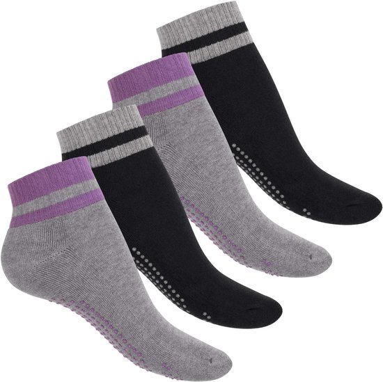 4 Paar Antislip Sokken met Massagedemping - Yoga & Pilates