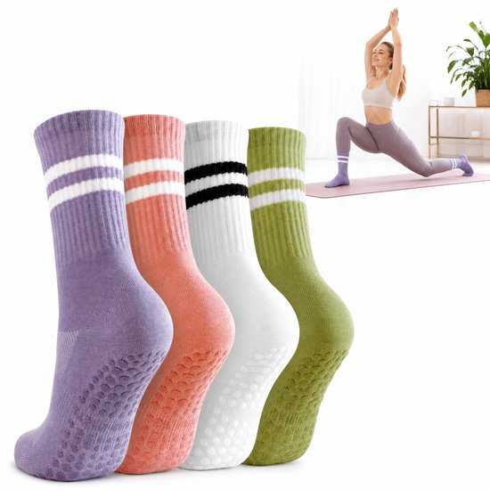 4 Paar Antislip Sokken voor Thuis & Sport - Comfort & Grip