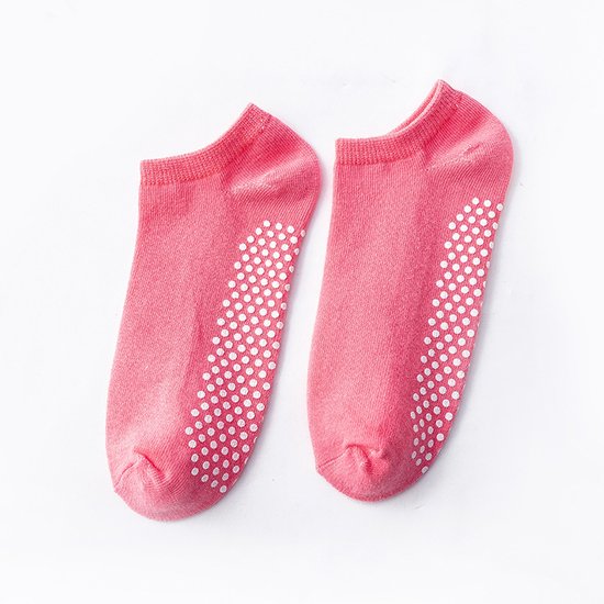 4 paar pilates- en yogasokken — Unisex antislipsokken — Geschikt voor vechtsporten, ballet en fitness — Eén maat past iedereen, Roze van Merkloos