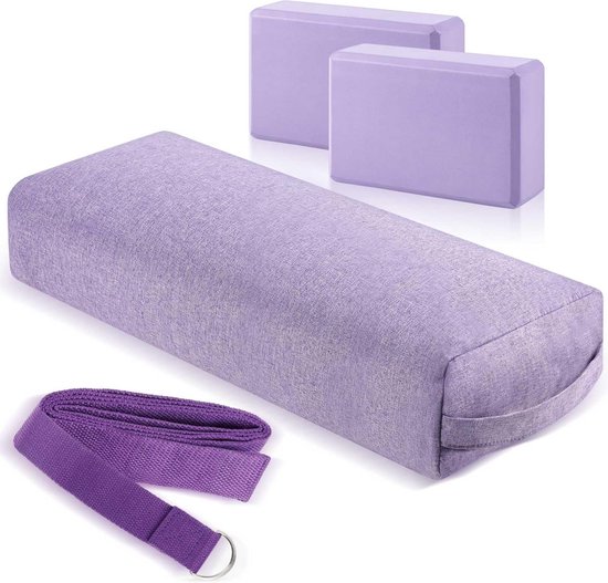 4 Stuks Yoga Steunkussens en Blokken Set met Yogariem voor Balans en Pilates