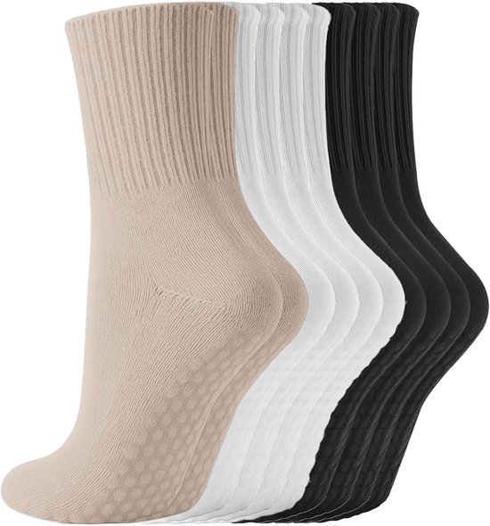 5 Paar Anti-slip Sokken voor Yoga & Pilates met Noppen (Maat 35-41)