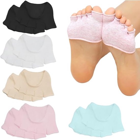 5 paar antislip yogasokken, antislip sokken voor dames, ademende sokken met vijf tenen, onzichtbare sokken met split-toe, geschikt voor hardlopen, yoga, Pilates. van Merkloos