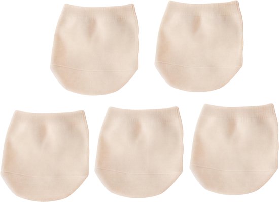 5 Paar Voorvoet Sokken voor Dames – Lichtbruin – Zomer Half Sokken in Effen Candy Kleuren, Onzichtbare Teen- en Hielbeschermers van Ademend Katoen voor Hakken en Open Schoenen van Merkloos