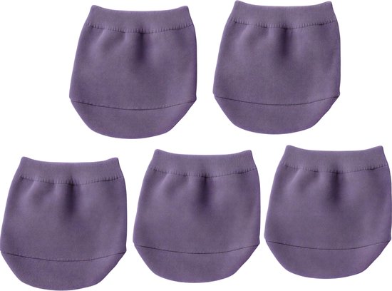 5 Paar Voorvoet Sokken voor Dames – Paars – Zomer Half Sokken in Effen Candy Kleuren, Onzichtbare Teen- en Hielbeschermers van Ademend Katoen voor Hakken en Open Schoenen van Merkloos