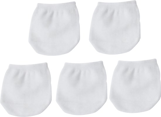 5 Paar Voorvoet Sokken voor Dames – Wit – Zomer Half Sokken in Effen Candy Kleuren, Onzichtbare Teen- en Hielbeschermers van Ademend Katoen voor Hakken en Open Schoenen van Merkloos