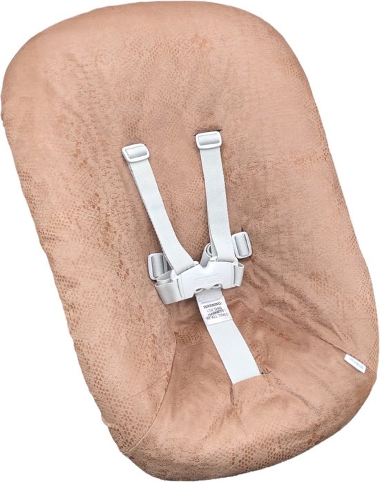 #52 newborn hoes, Camel bruin Slangenprint, Stokke Tripp Trapp. Ook geschikt voor Kidsmill Up. van Ukje