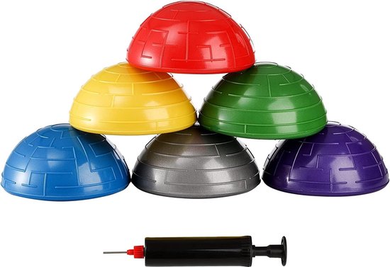 6 stuks halfronde yogaballen sport balansballen 16 cm mini therapie balansbal harde gymnastiek yoga balansbal voor kinderen en volwassenen bevordert coördinatie en balans fitness training van Formizon