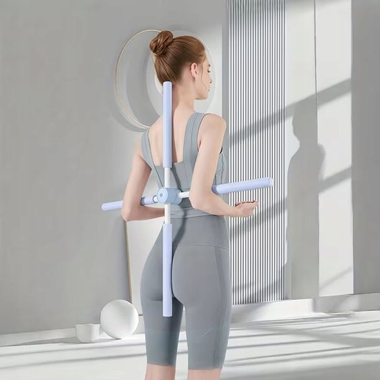 77 cm lange strekstok voor yoga, ter verbetering van een gebogen rug, rugstrekking en houdingscorrectie bij staande oefeningen.